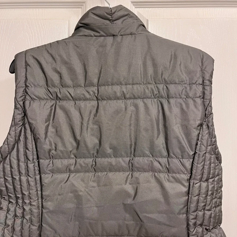 New York & Company Womens Puffer Vest Gray Quilted Zip Up Sleeveless Jacket L